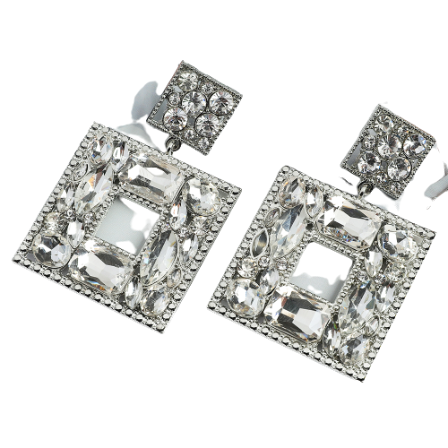 Square Crystal Earrings - WESTMEN