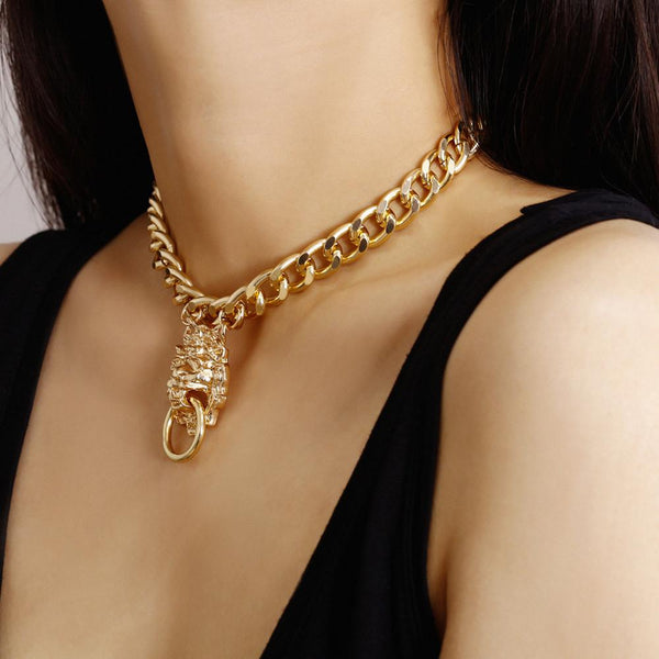Gold Lion Necklace - WESTMEN